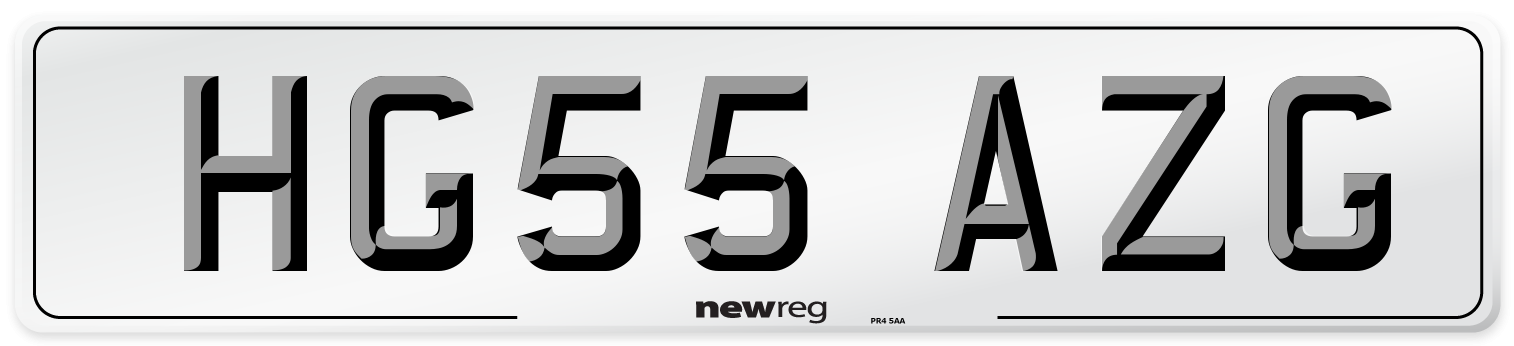 HG55 AZG Number Plate from New Reg